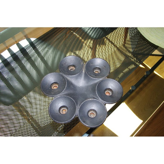 Image 1 of Vintage zwarte gietijzeren kandelaar van J H Quistgaard voor Dansk International Design, 1960