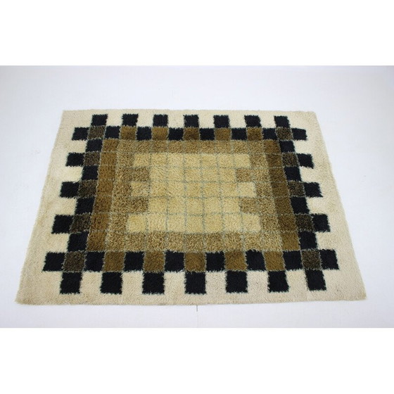 Image 1 of Vintage abstract wollen vloerkleed van Hojer Eksport Wilton, Denemarken 1960