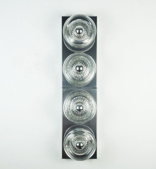 1960 70s space age dubbele SCONCE door cosack-leuchten chroom glas