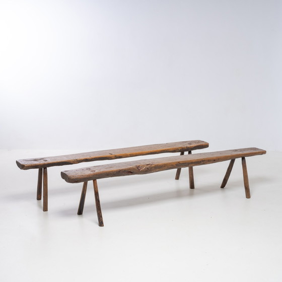 Image 1 of BRUTALIST BENCHES, OAK WOOD