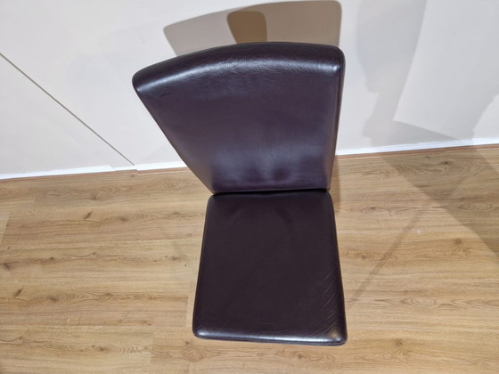 Image 1 of 4x Rolf Benz 7400 Eetkamerstoelen Bruin Leder Design