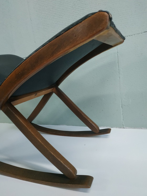 Image 1 of Vintage Klassiek Jaren 50/60 Schommel Voetenbankje