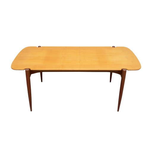Scandinavische mapleteak salontafel, 1950