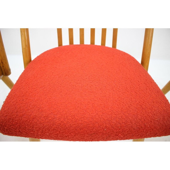 Image 1 of Set van 4 vintage stoelen in oranje stof en hout van Šuman, 1960