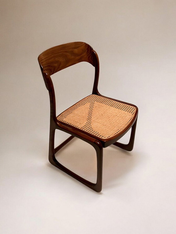 Image 1 of Éditions Baumann - Suite De Six Chaises "Traineau" - C. 1960 - Frankrijk