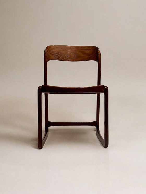 Image 1 of Éditions Baumann - Suite De Six Chaises "Traineau" - C. 1960 - Frankrijk