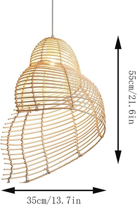 Image 1 of Plafondlamp Shell Bamboe Rotan
