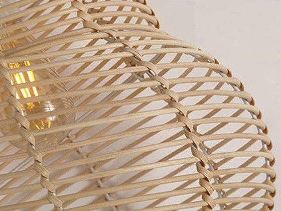 Image 1 of Plafondlamp Shell Bamboe Rotan