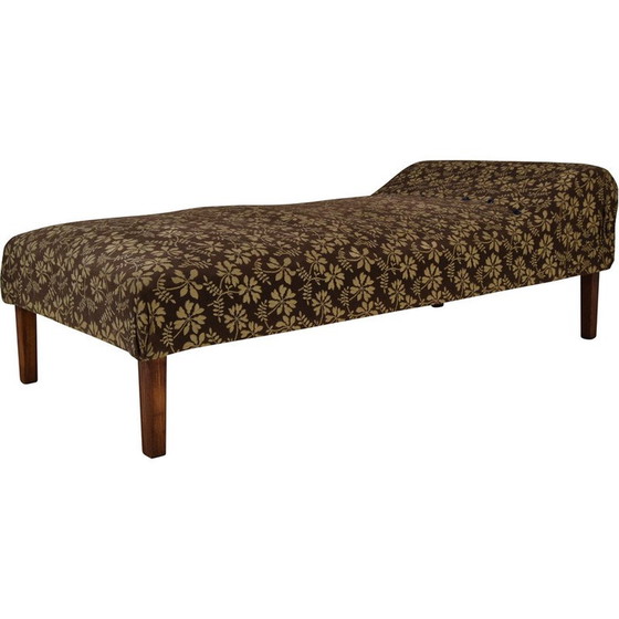 Image 1 of Vintage Art Deco daybed van stof en hout, Tsjecho-Slowakije 1930