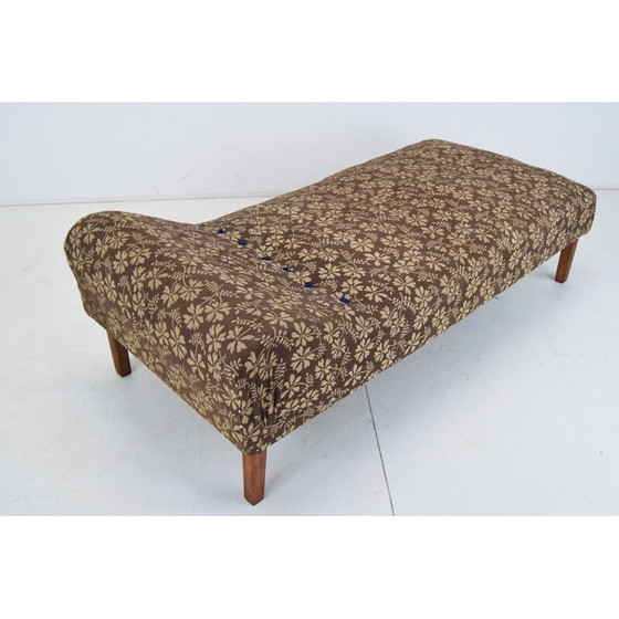 Image 1 of Vintage Art Deco daybed van stof en hout, Tsjecho-Slowakije 1930