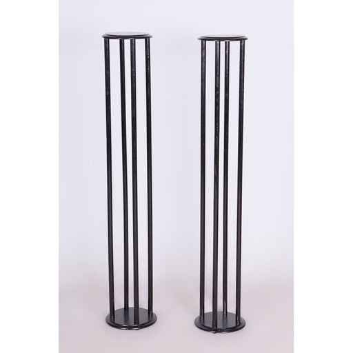 Paar vintage Art Deco beuken sokkels door Josef Franz Maria Hoffmann voor Thonet, Oostenrijk 1910