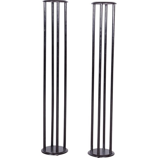 Paar vintage Art Deco beuken sokkels door Josef Franz Maria Hoffmann voor Thonet, Oostenrijk 1910