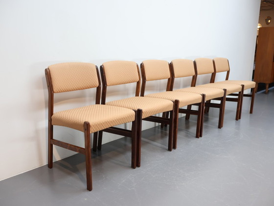 Image 1 of Set Van 6 Deense Stoelen Palissander