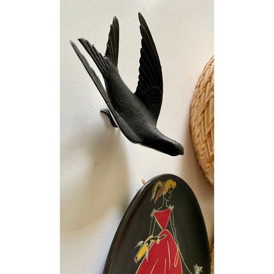 Image 1 of Vintage wandcompositie van riet en keramiek voor Keramik, Duitsland