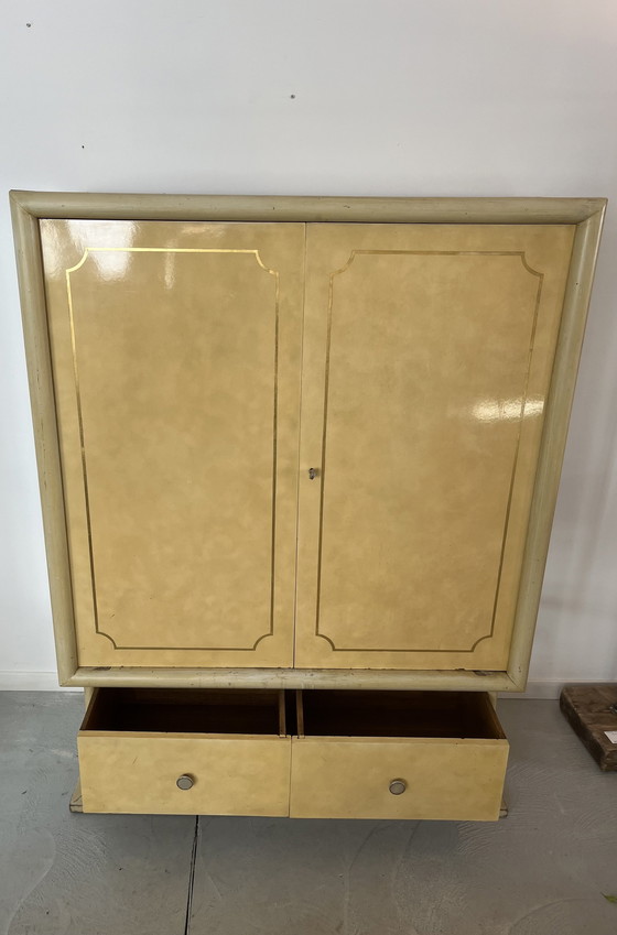 Image 1 of Art Deco kledingkast, kaptafel en nachtkastje set