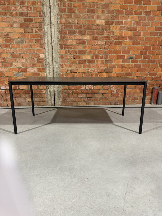 Image 1 of Keramische eettafel - Grijs - Zwart - 180x90 cm