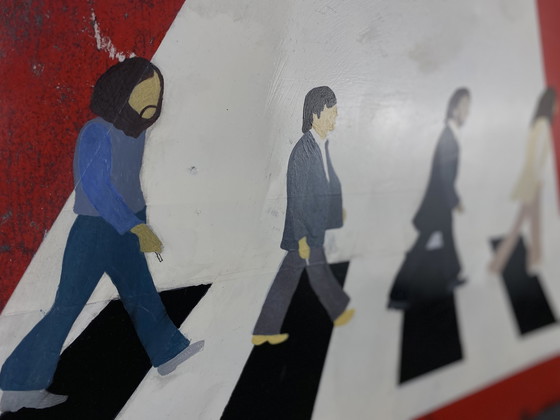 Image 1 of Uniek 'Beatles Abbey Road' StreetArt- Verkeersbord door SM**H