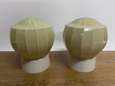 Set Van 2 Vintage Thabur Plafondlampen Art Deco Strak Gelijnd