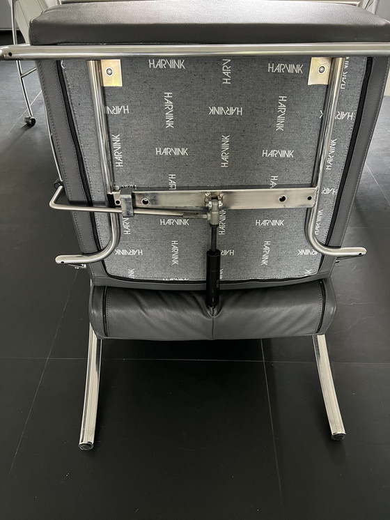 Image 1 of Harvink lederen club verstelbare relaxfauteuil met hocker