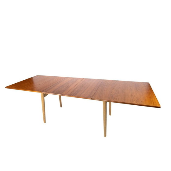Image 1 of Vintage eettafel in teak en eiken met verlengstukken van Hans J. Wegner en Andreas Tuck