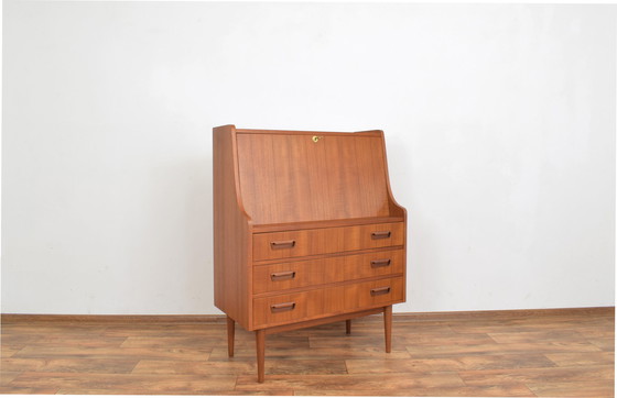 Image 1 of Mid Century Deense teakhouten secretaire van Gunnar Nielsen voor Tibergaard, 1960S.