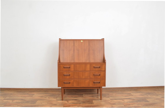 Image 1 of Mid Century Deense teakhouten secretaire van Gunnar Nielsen voor Tibergaard, 1960S.