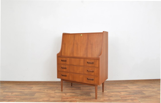 Image 1 of Mid Century Deense teakhouten secretaire van Gunnar Nielsen voor Tibergaard, 1960S.