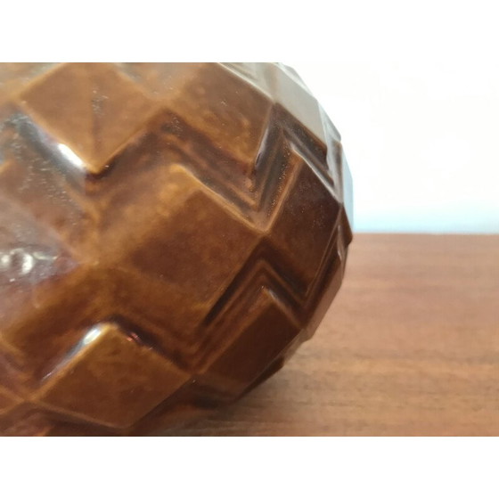 Image 1 of Vintage art deco geëmailleerde gietijzeren vaas