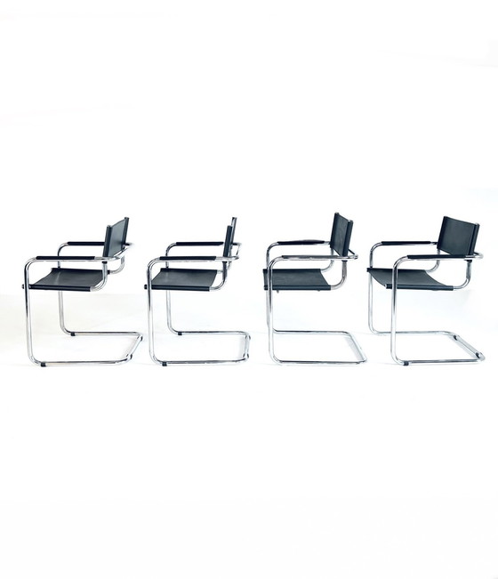 Image 1 of 4x Vintage Buisframe Stoelen ‘70