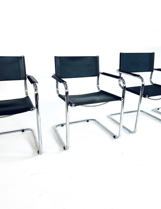 4x Vintage Buisframe Stoelen ‘70