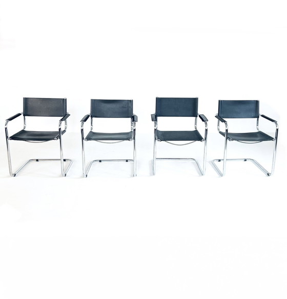 Image 1 of 4x Vintage Buisframe Stoelen ‘70