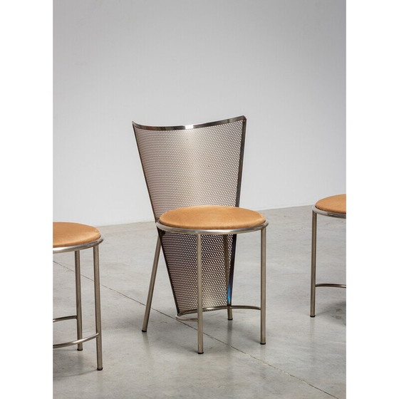 Image 1 of Set van 4 vintage Sevilla stoelen door Frans Van Praet voor Belgo Chrom, België 1992