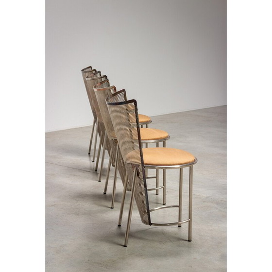 Image 1 of Set van 4 vintage Sevilla stoelen door Frans Van Praet voor Belgo Chrom, België 1992