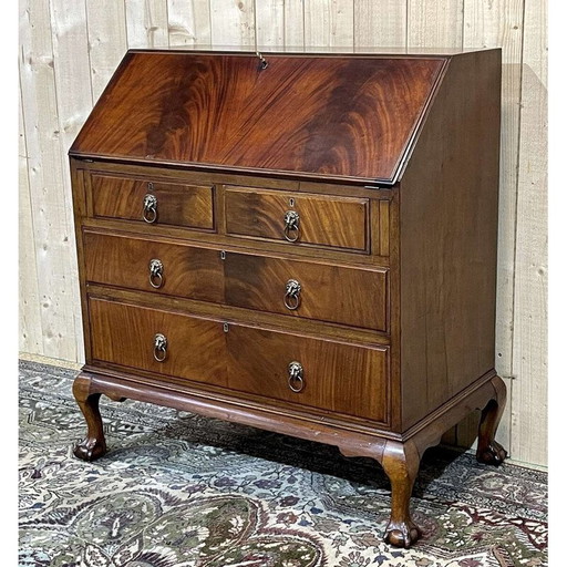 Vintage Engels mahonie ezelsrug bureau, 1930