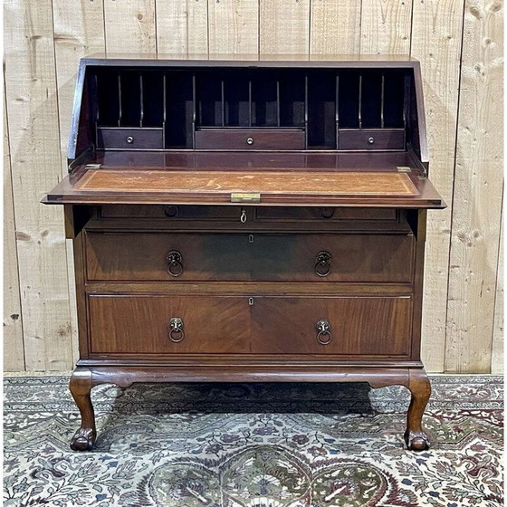 Image 1 of Vintage Engels mahonie ezelsrug bureau, 1930