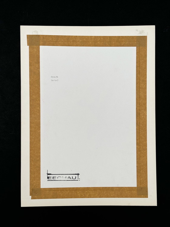 Image 1 of Eugene Eechaut (1928-2019) - Minimalistische compositie in inkt. 1970