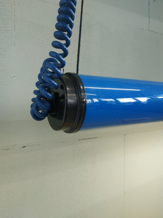 Image 1 of Vintage Pop Art Plastic Jaren 80 Fluorecent Tube Plafond Lamp