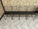 4x Cidue vintage stoelen in chroom en leer Italië