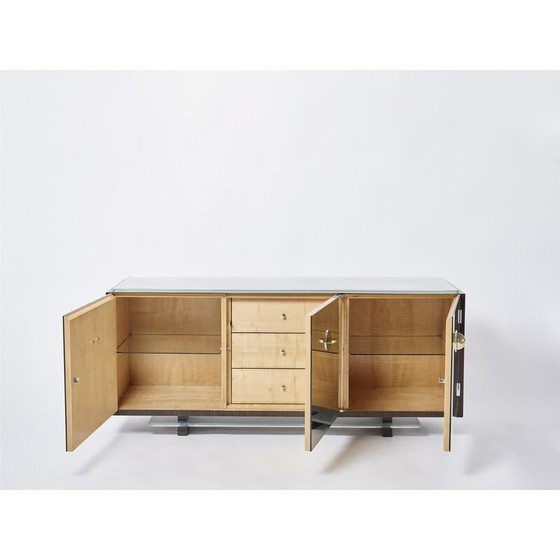 Image 1 of Vintage spiegel en ebbenhouten fineer dressoir van Alberto Pinto, 1990