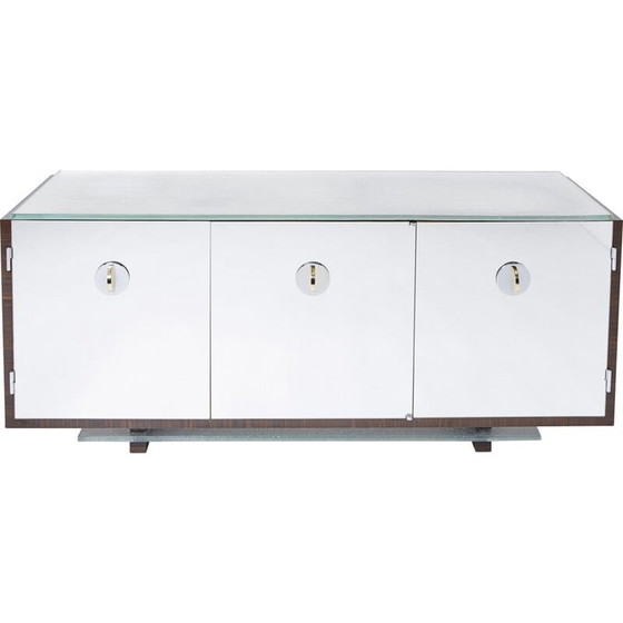 Image 1 of Vintage spiegel en ebbenhouten fineer dressoir van Alberto Pinto, 1990