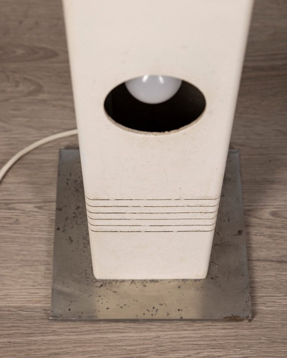 Image 1 of Vintage staande lamp van wit ijzer en metaal, Italië, 70S