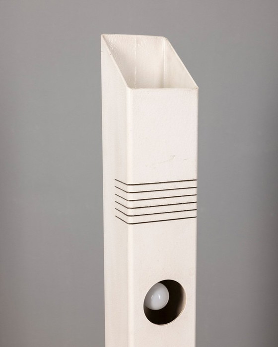 Image 1 of Vintage staande lamp van wit ijzer en metaal, Italië, 70S