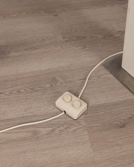 Image 1 of Vintage staande lamp van wit ijzer en metaal, Italië, 70S