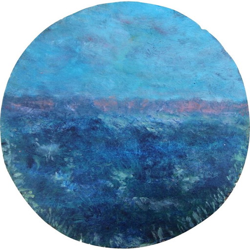 Vintage olieverf op hout "Cercle Printanier 2" door Elodie Huré