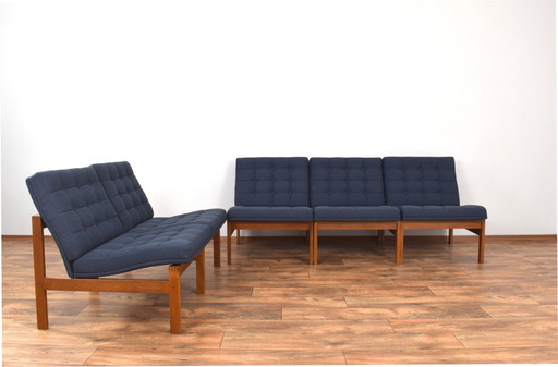 Mid Century Teak "Moduline" Modulaire Sofa van Ole Gjerløv-Knudsen & Torben Lind voor France & Søn, 1960S