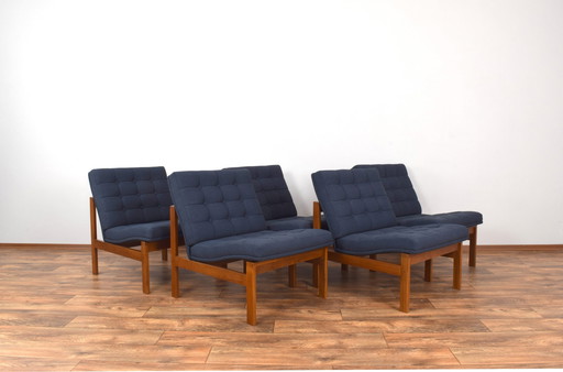 Mid Century Teak "Moduline" Modulaire Sofa van Ole Gjerløv-Knudsen & Torben Lind voor France & Søn, 1960S