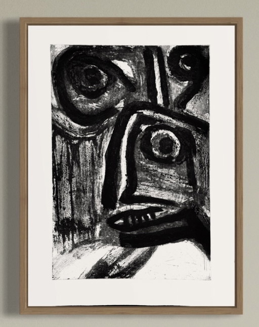 Zeldzame abstracte lithografie van Bengt Lindstrom