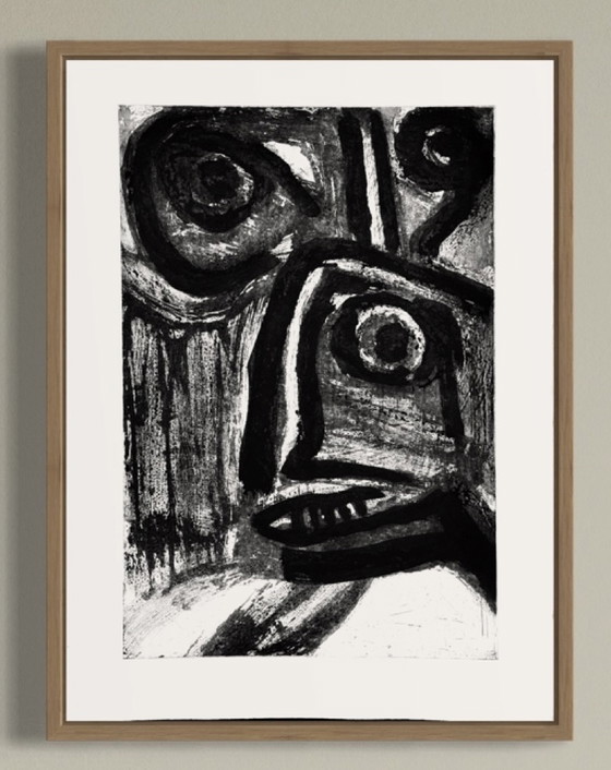 Image 1 of Zeldzame abstracte lithografie van Bengt Lindstrom