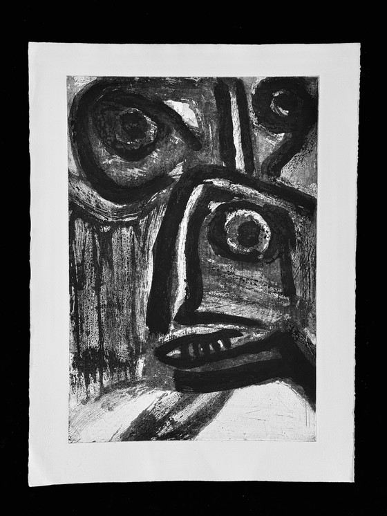 Image 1 of Zeldzame abstracte lithografie van Bengt Lindstrom