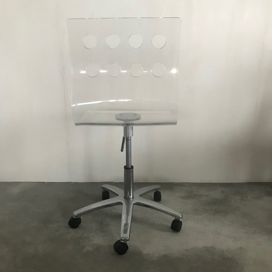Image 1 of Vintage Bureaustoel van doorzichtig perspex